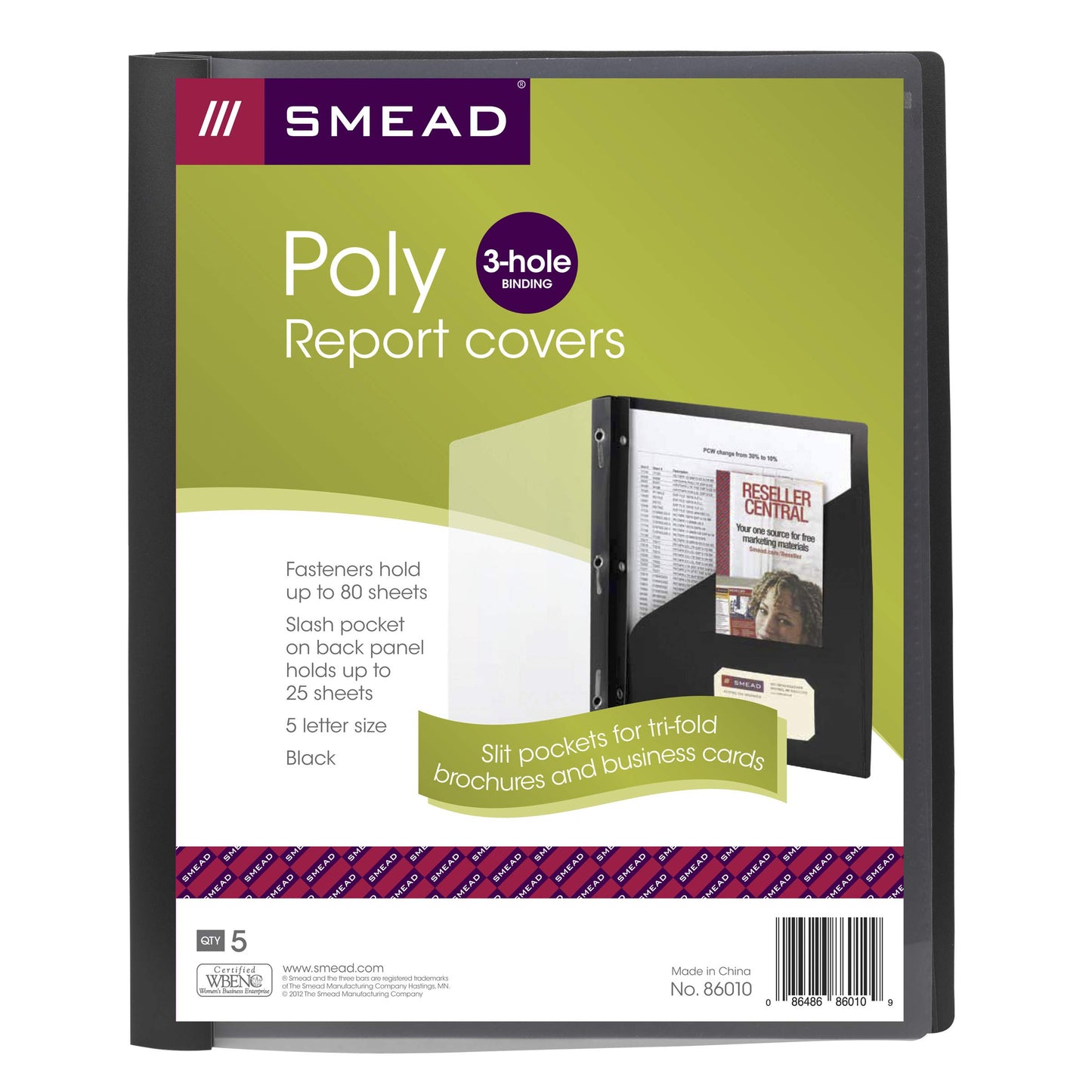 Plastic Folder/Report Cover with prongs for 3-hole punched paper (any; not brand specific)