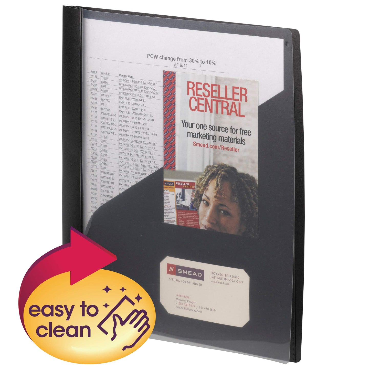 Plastic Folder/Report Cover with prongs for 3-hole punched paper (any; not brand specific)