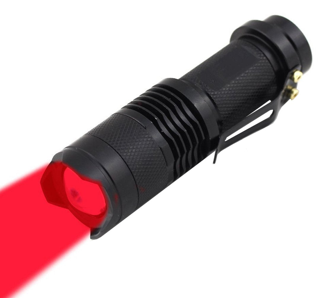 High Power Red LED Flashlight Powerful Single Mode Red Light Torch f