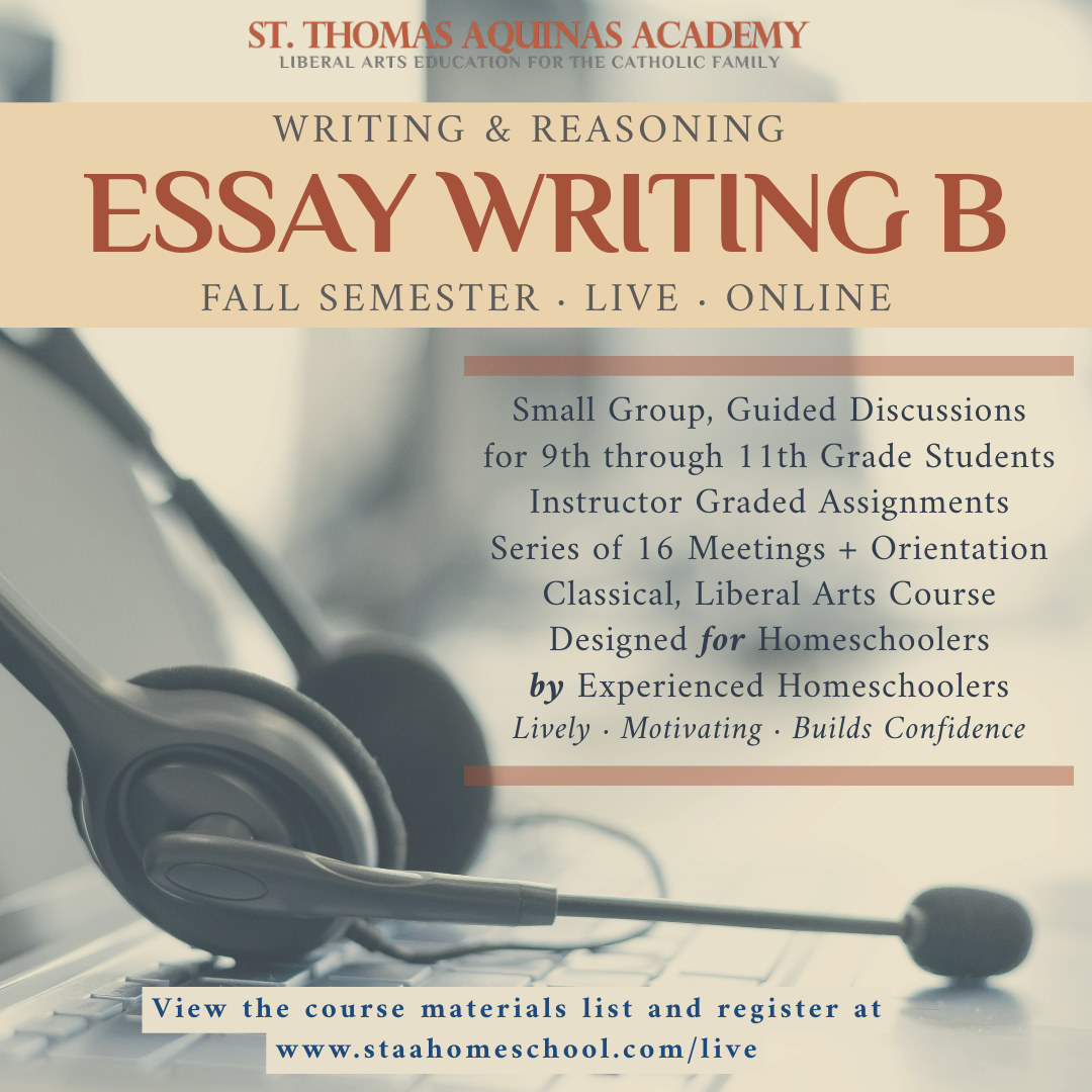 Fall 2024 Class Essay Writing B St Thomas Aquinas Academy   Essay Writing B Live Class1080 